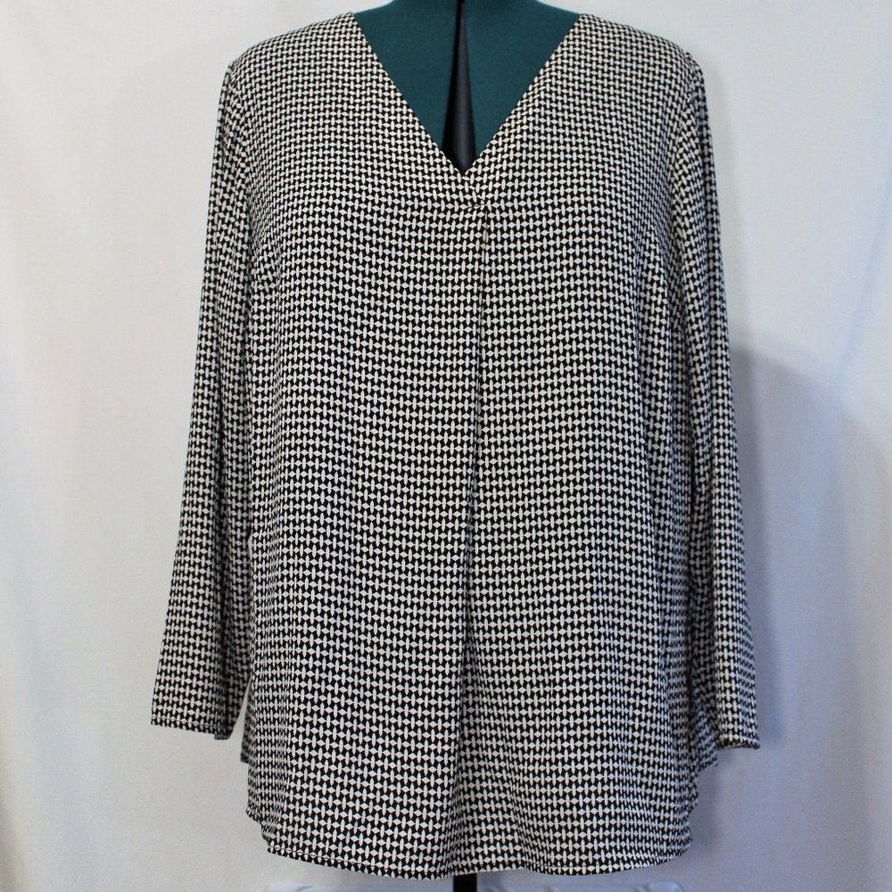 Black & white print blouse